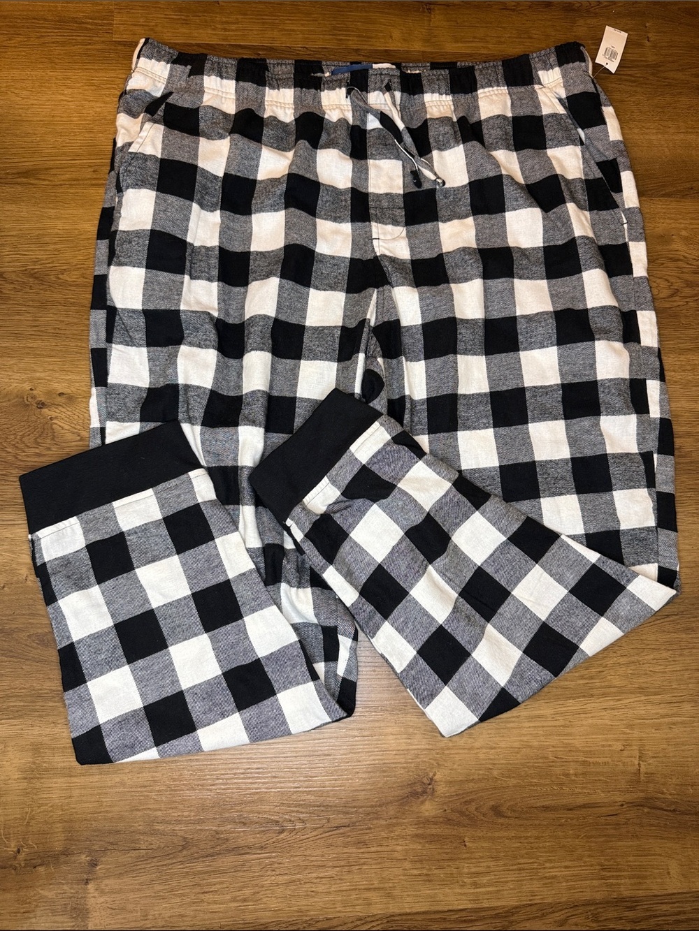 Old Navy Flannel Jogger Black Buffalo Plaid Lounge Pant Vacation Travel Mens XXL